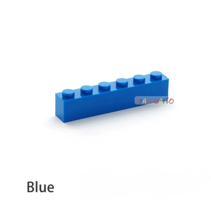 200pcs Building Blocks DIY thick 1x6 Dots 16Color Bricks Size