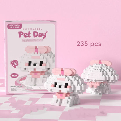 18 New Pet Cat And Dog Animal Dolls Children's Educational Building Block Toys