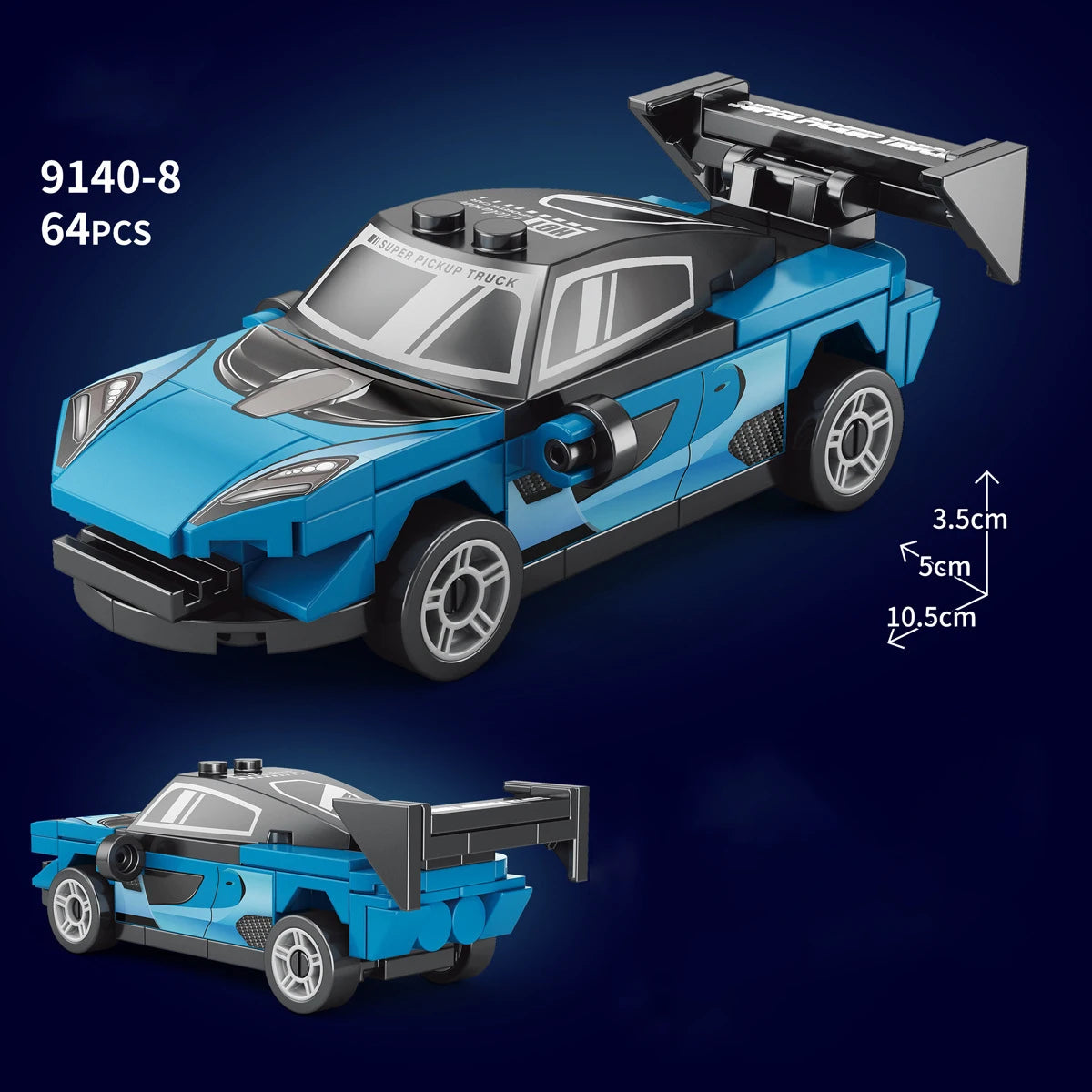 City Speed Racing MOC Car Sports Building Blocks Bricks Classic