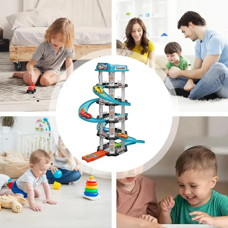 Car Racing Track Ramp Toy Children Garage Catapult Track Game