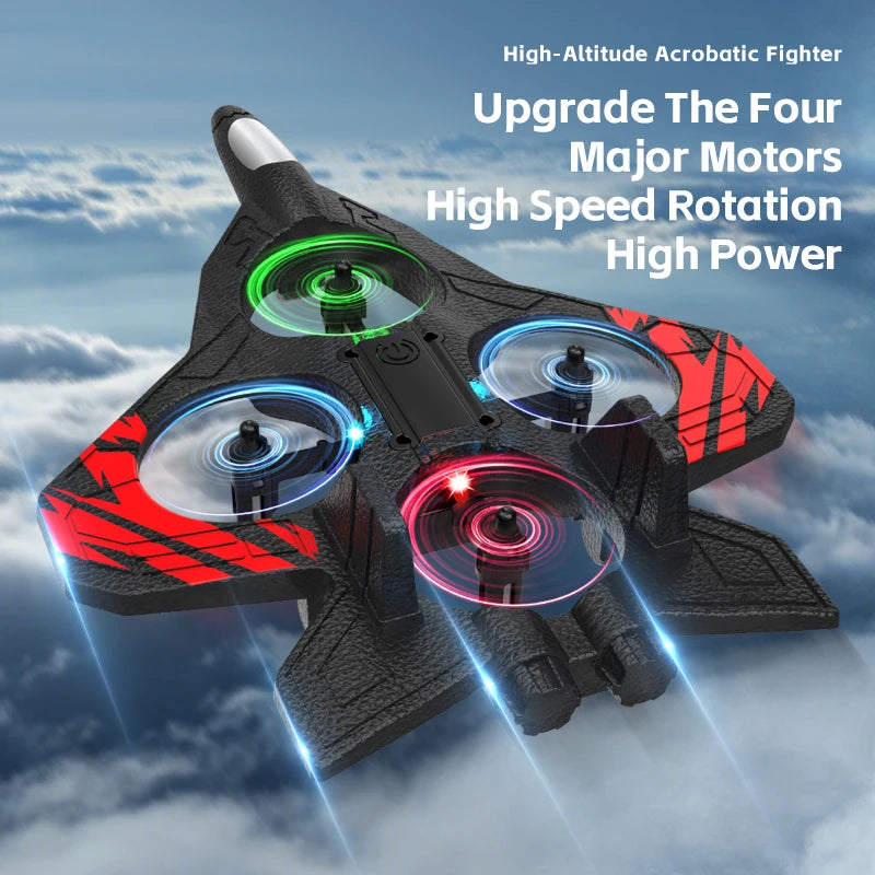 Q3 RC Fighter Plane Drone EPP Anti-Collision Foam Remote Control Aircraft With LED Lights