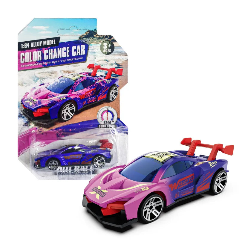1:64 Color Change Alloy Car Toys for Kids Temperature Sensing Inertial Pull Back