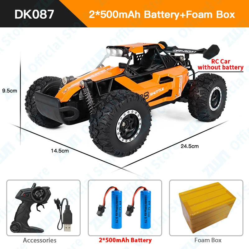 ZWN 1:16/1:20 2.4G Model RC Car With LED Light 2WD Off-road Remote Control