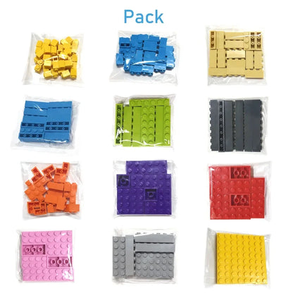 200pcs Building Blocks DIY thick 1x6 Dots 16Color Bricks Size