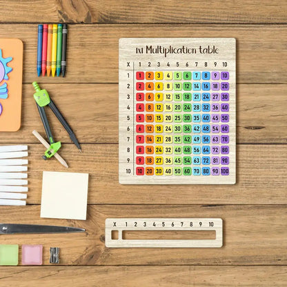 Multiplication Table Wooden Board Set Colorful Multiplication Boards