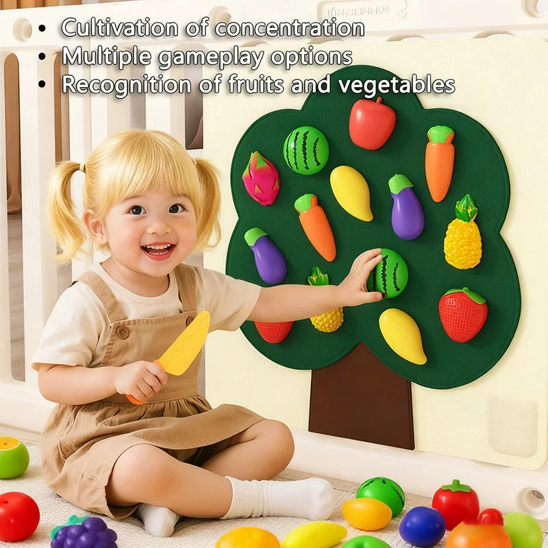 Baby Felt Board Play Food Toys Wall Sticker Fruits Vegetables