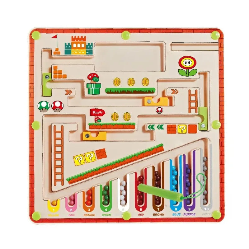 Magnetic Color and Number Maze Learning Education Toys