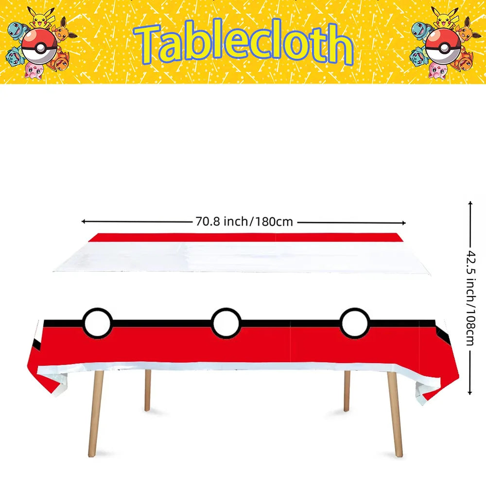1/10Pcs Pokemon Tablecloth Birthday Decoration Disposable Tablecloth