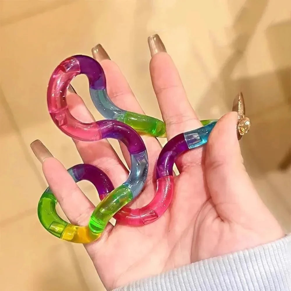 Temperature Change Rrainbow Deformable Rope Pressure Stress Relief Toys