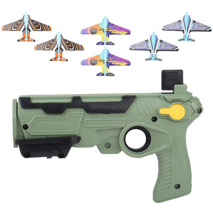 HOT！Airplane Launcher Bubble Catapult With 6 Small Plane Toy Funny Airplane Toys