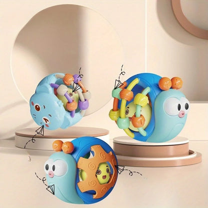 Hand-Held Baby Rattle Puzzle Early Education Snail Rattle Plastic Ball