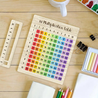Multiplication Table Wooden Board Set Colorful Multiplication Boards