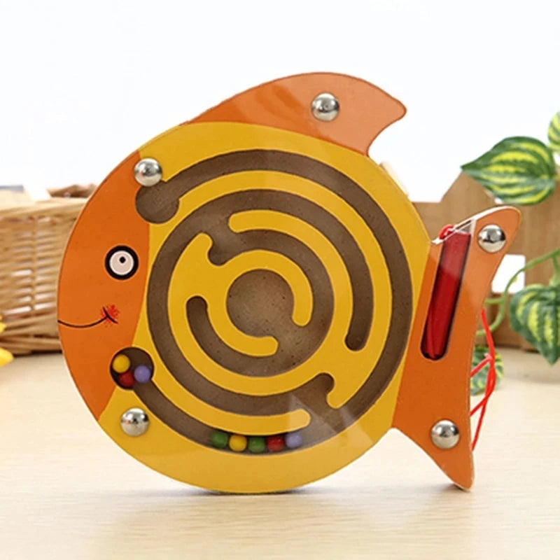 Children Magnetic Maze Toy Kids Wooden Puzzle Game Toy Kids Early Educational