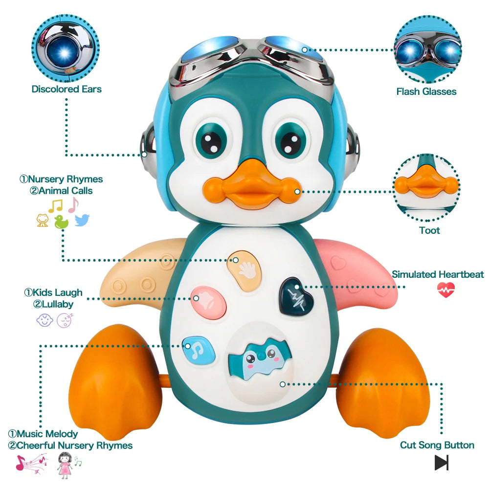 Kids Electronic Pet Toys Dancing Octopus&Duck Musical Penguin Baby Crawling Toys