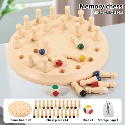 Memory Matching Puzzle Board Game with Dice & Sticks
