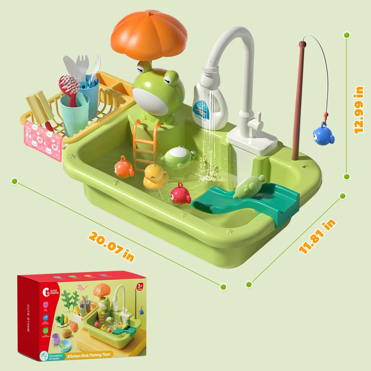 Kids Electric Kitchen Sink Toys with Running Water