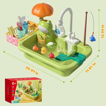 Kids Electric Kitchen Sink Toys with Running Water