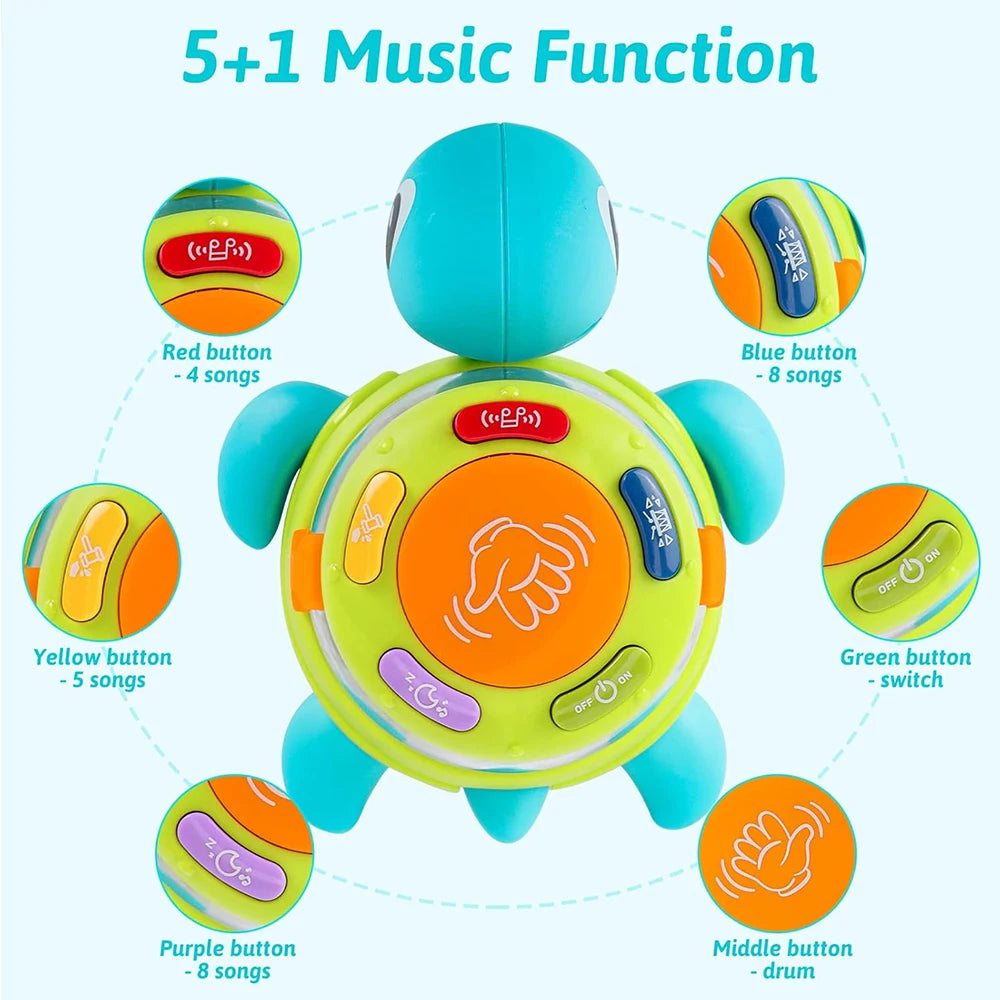 Kids' Music Turtle Crab Toy, Musical Early Learning Drum