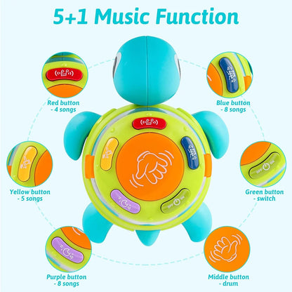 Kids' Music Turtle Crab Toy, Musical Early Learning Drum