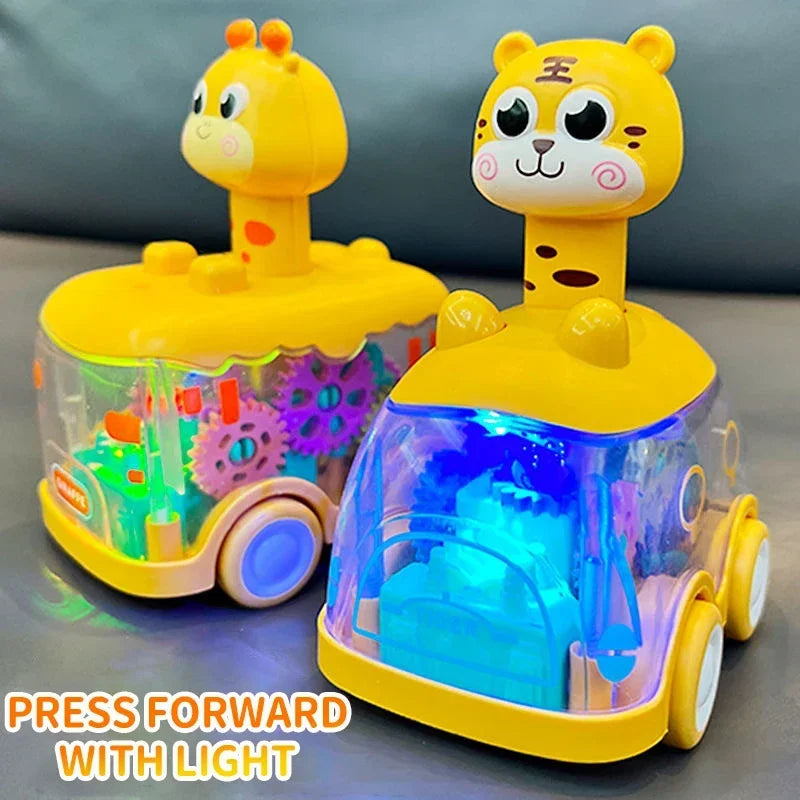 Baby Toy Press and Go Gear Car Toy for Toddlers 1 2 3 Years Old Light