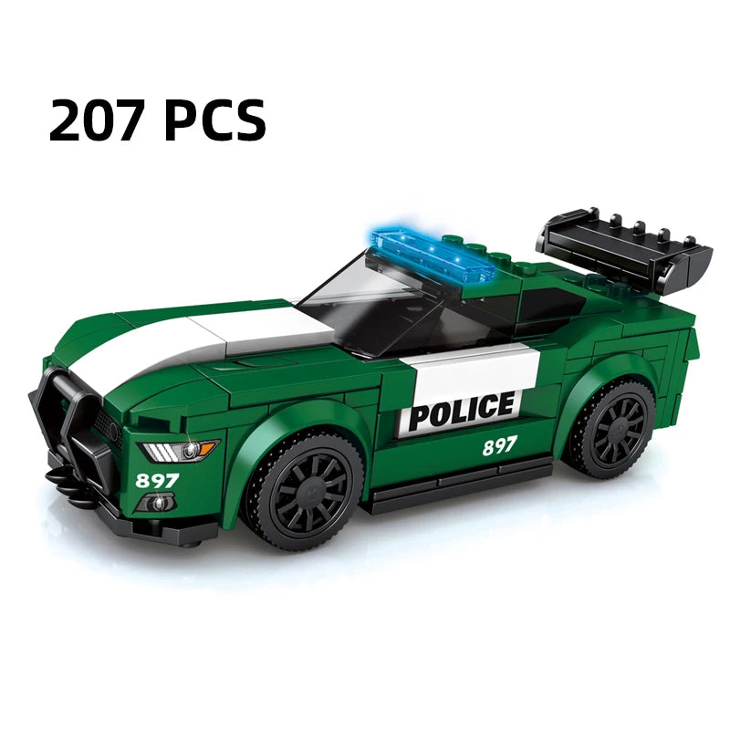 City Speed Racing MOC Car Sports Building Blocks Bricks Classic