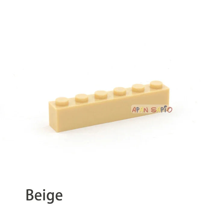 200pcs Building Blocks DIY thick 1x6 Dots 16Color Bricks Size