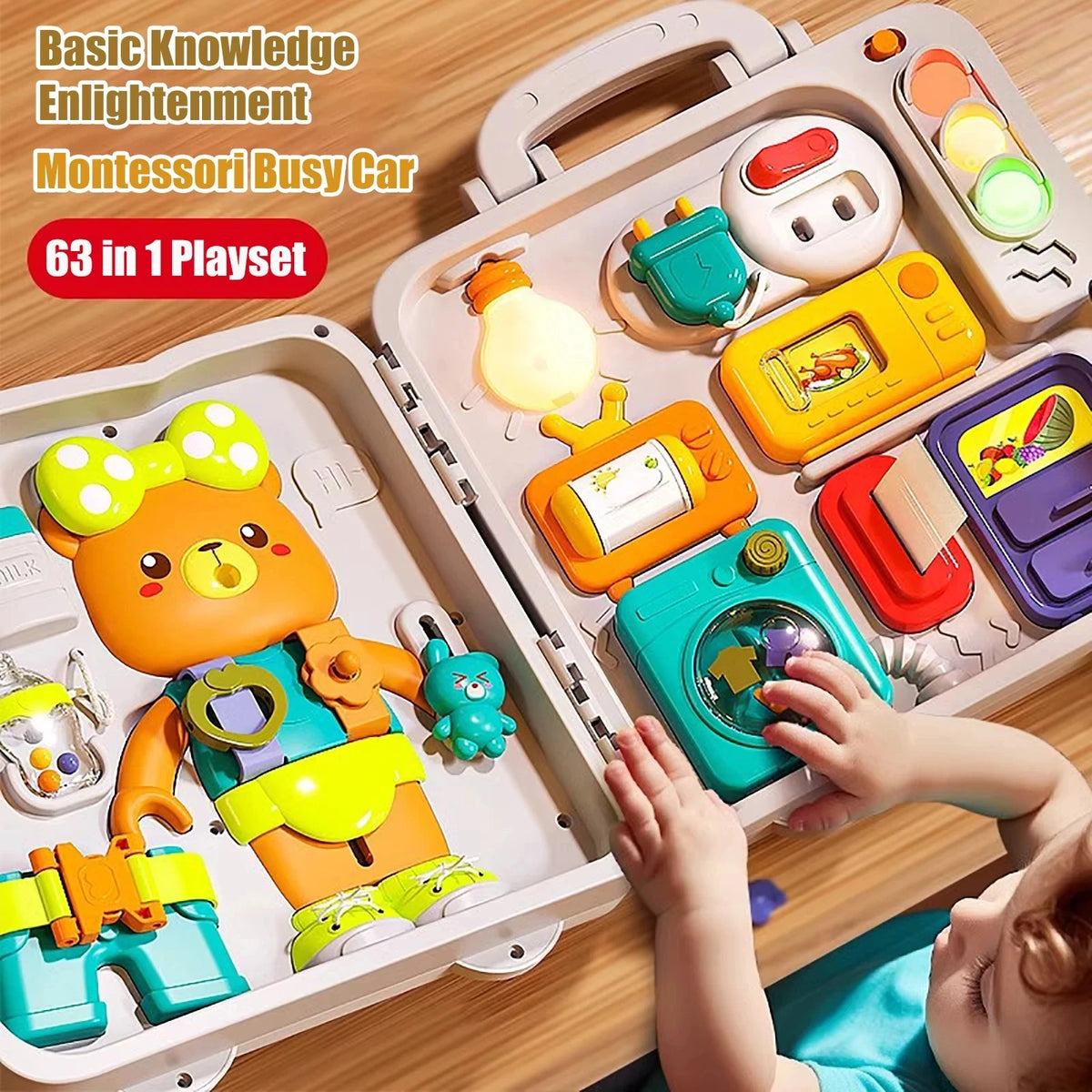 63 in 1 Baby Sensory Busy Board Montessori Toy Music Light Switch