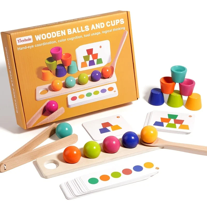 Color Ball Stacking Cup Building Block Toy, Children's Educational Cognitive