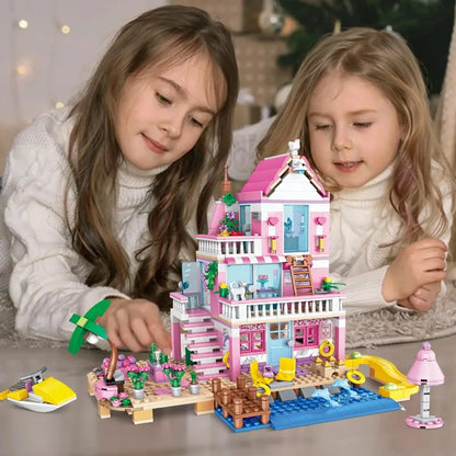 Friends City Tree House Summer Holiday Villa Castle Building Blocks