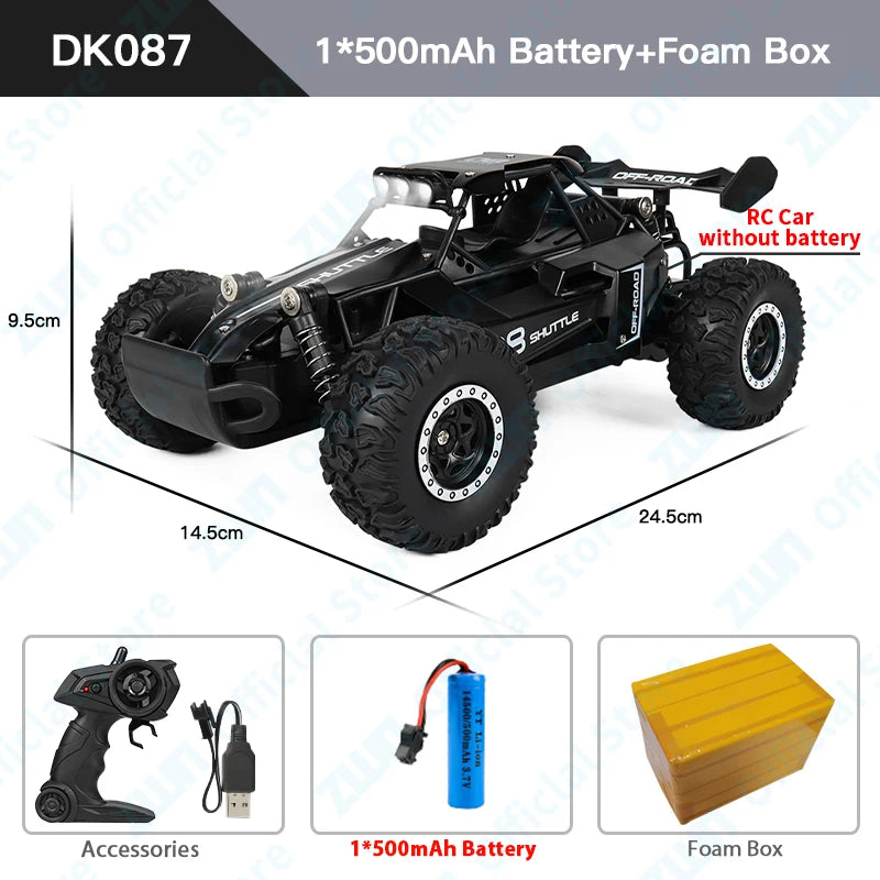ZWN 1:16/1:20 2.4G Model RC Car With LED Light 2WD Off-road Remote Control