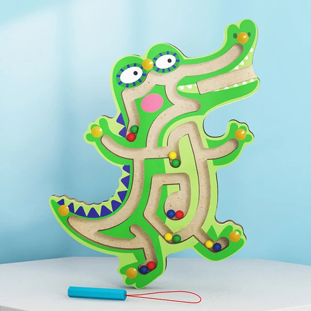 Children Magnetic Maze Toy Kids Wooden Puzzle Game Toy Kids Early Educational