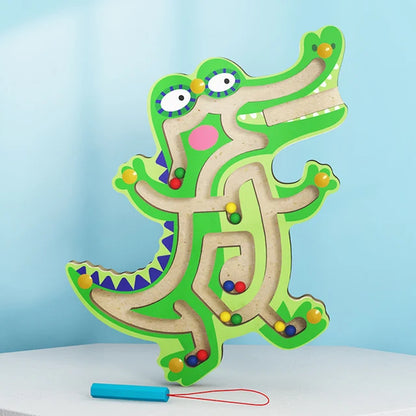 Children Magnetic Maze Toy Kids Wooden Puzzle Game Toy Kids Early Educational