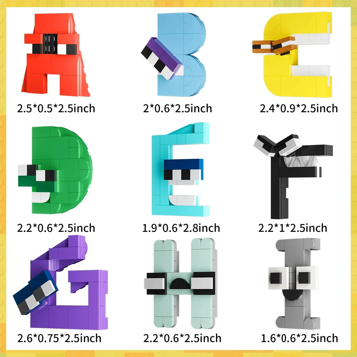 MOC 931PCS Letters Lore A-Z 26 English Alphabet Numbers Letters Building Blocks Set