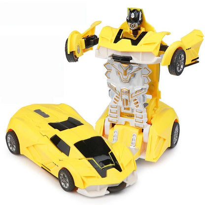 Mini 2 In 1 Car Toys One-key transformable Car Toys Automatic  Robot