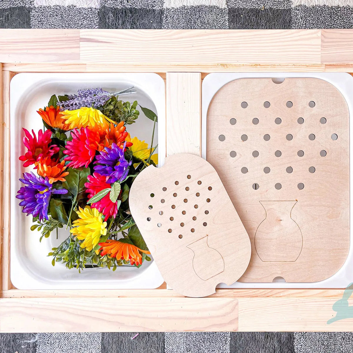 Children's Sensory Tray Table Color Hairball Game Wooden Tile Montessori