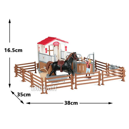 DIY Horse Race Model Horseman Farm Animal Figurines