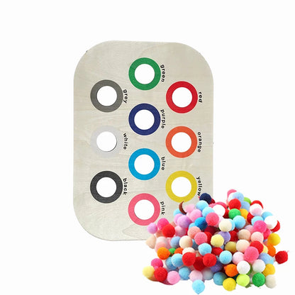 Children's Sensory Tray Table Color Hairball Game Wooden Tile Montessori