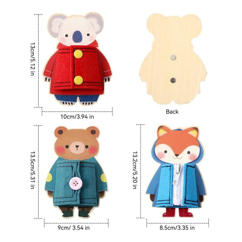 Montessori Early Learning Busy Set for Kids Clothing Practice Sensory Toy