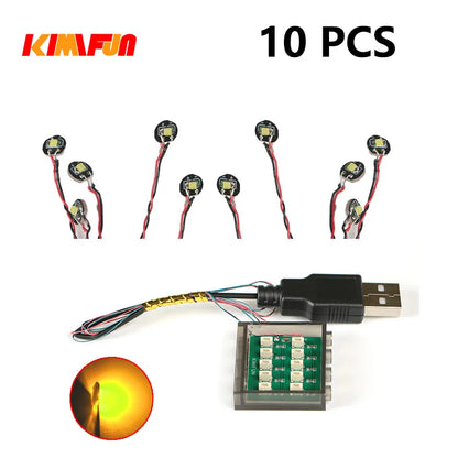 10PCS 0.8mm Pin RGB LED For LEGO Building Blocks