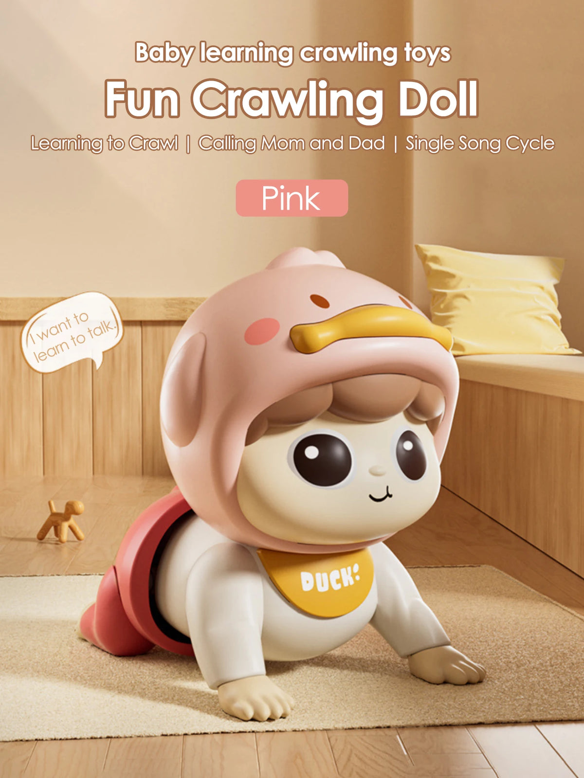 1Pcs Crawling Doll with Music Baby Toys,