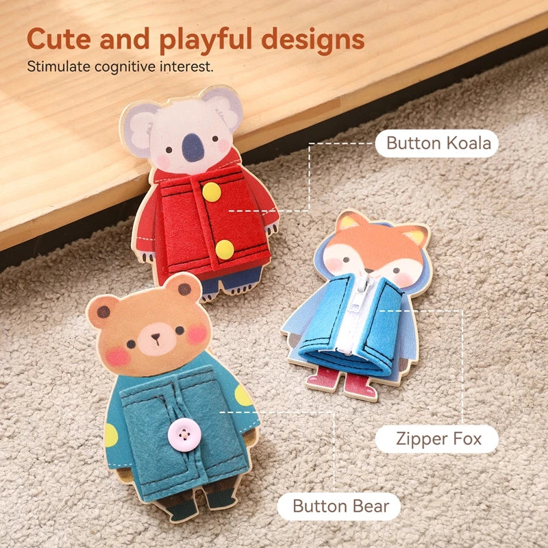Montessori Early Learning Busy Set for Kids Clothing Practice Sensory Toy