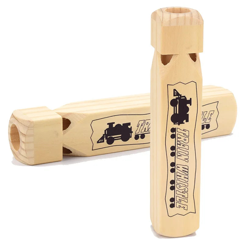 Kids Wooden Train Whistle Music Baby Teaching Wood Toy