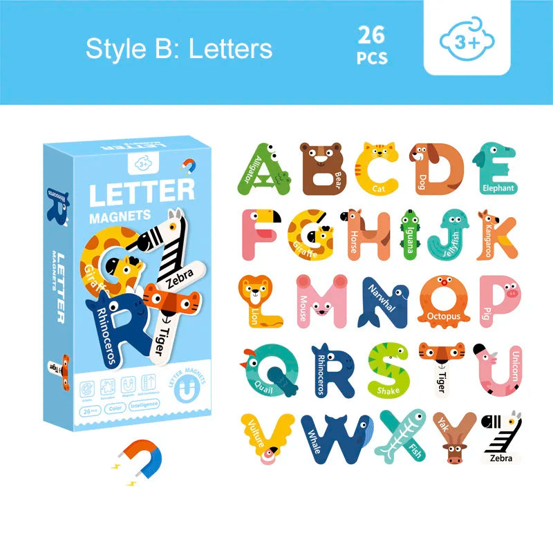 Magnetic Cognitive Matching Puzzle Letters Numbers Animal Vehicle