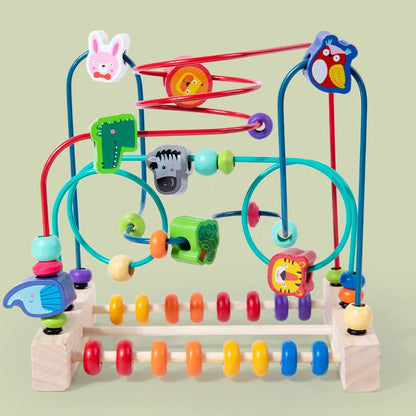 Wooden Roller Coaster Bead Maze Abacus Math Toys Toddler Early Educational Toys
