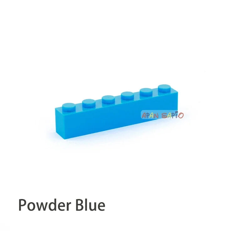 200pcs Building Blocks DIY thick 1x6 Dots 16Color Bricks Size