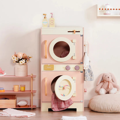 Robud Kids Wooden Pink Play Kitchen All in 1 Corner Set Includes Oven