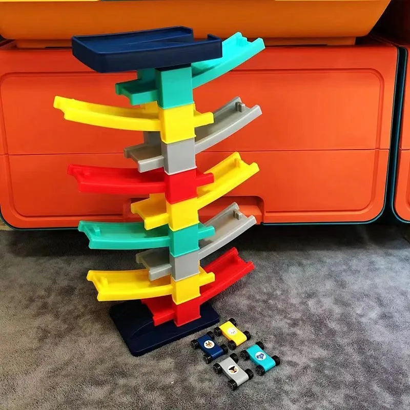 Car Racing Track Ramp Toy Children Garage Catapult Track Game