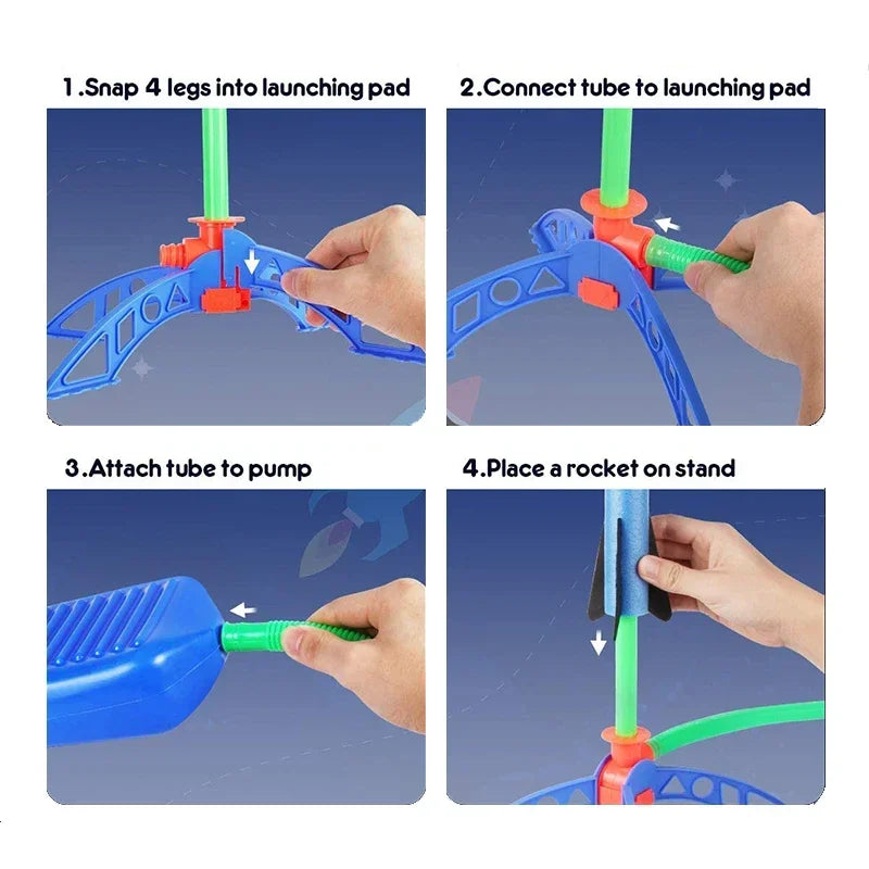 Children's Air Rocket Foot Pump Launcher Accessories Set