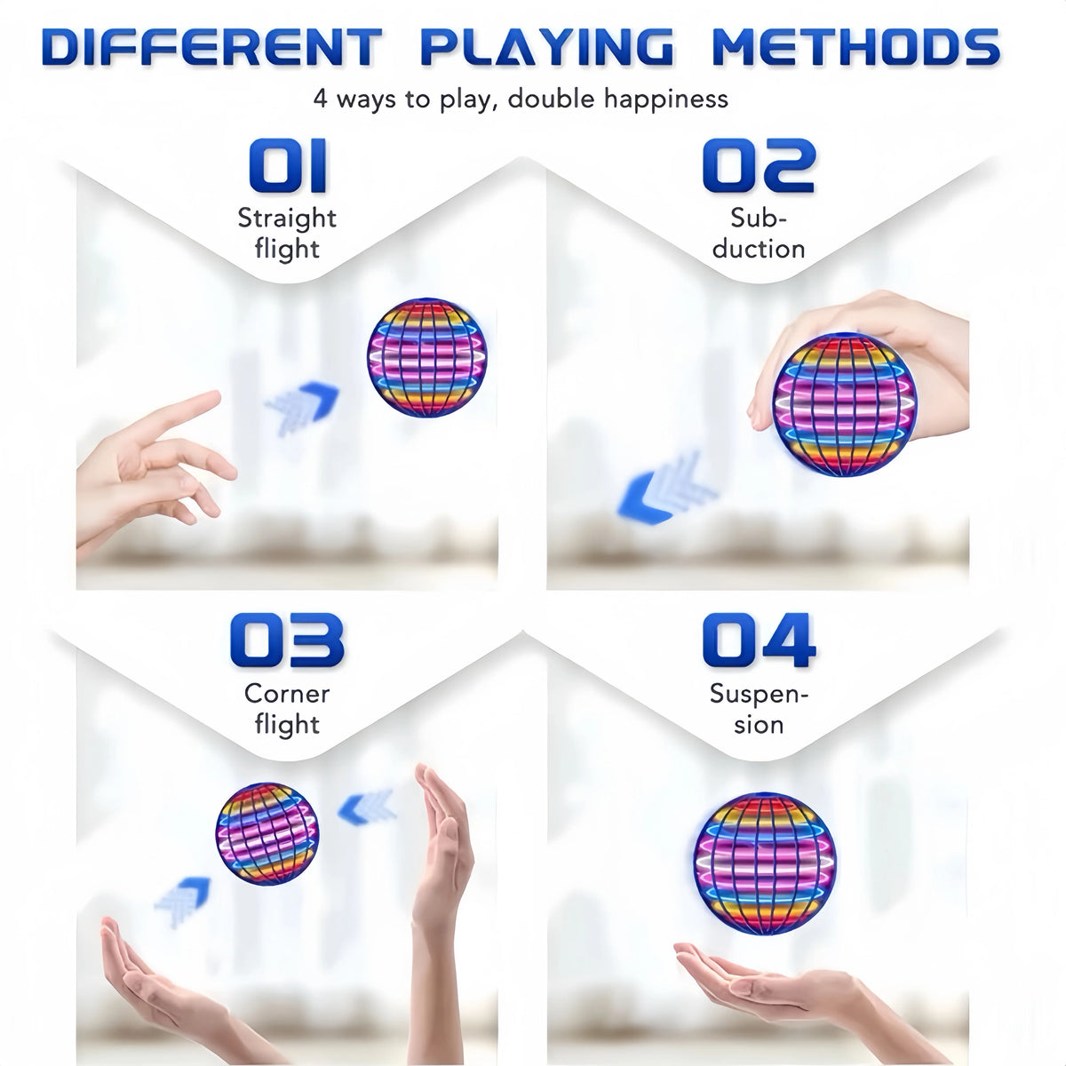 Flying Ball Boomerang Flyorb Magic With LED Lights Drone Hover Ball