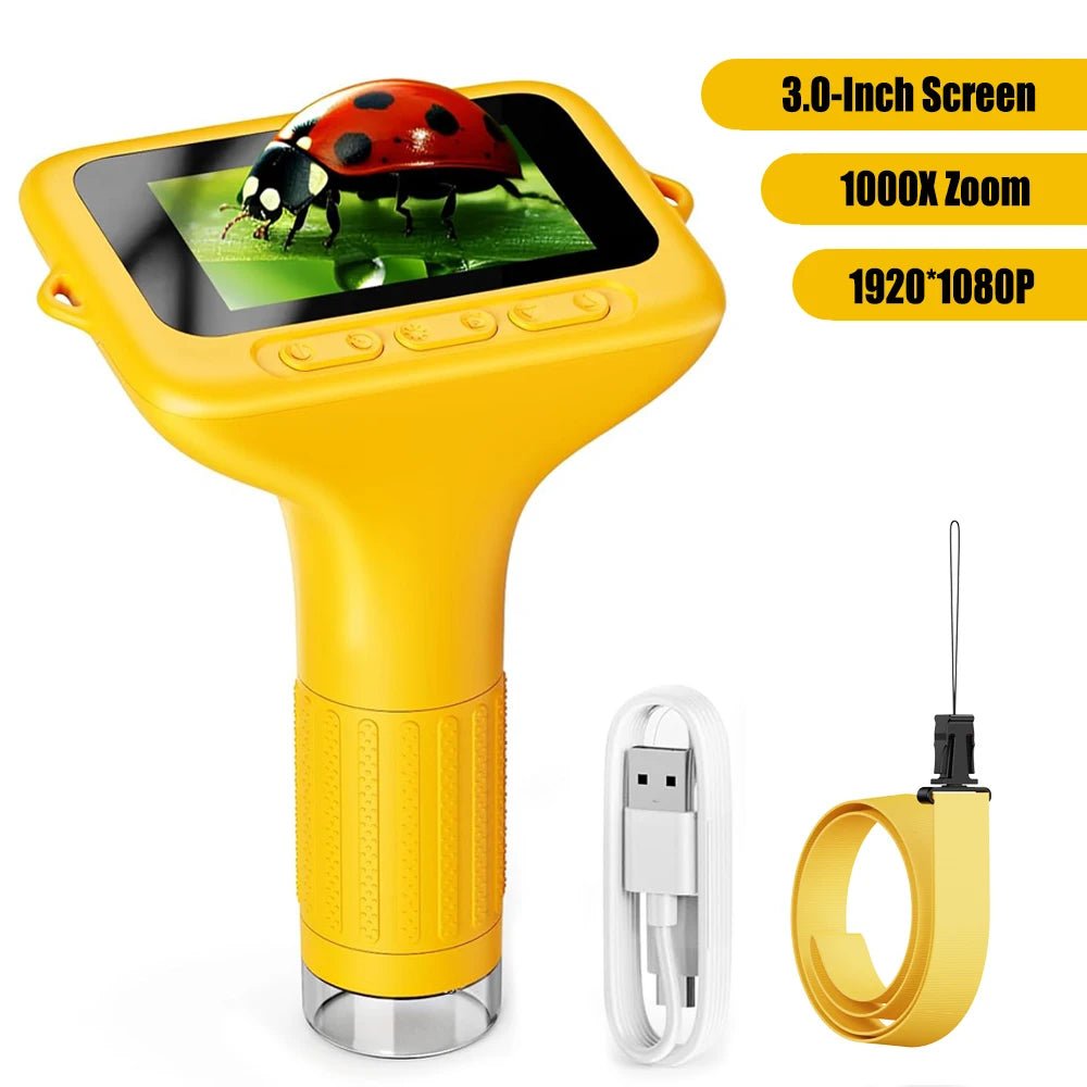 Microscope for Kids 3-Inch Eye-Protection LCD Screen Digital Microscope Scientific Educational Toys